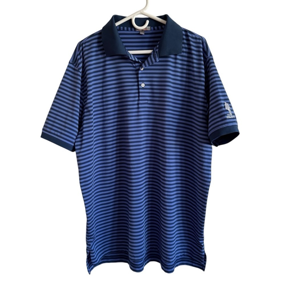 Peter Millar Summer Comfort Striped "The Clint" Golf Polo Shirt, Size XL